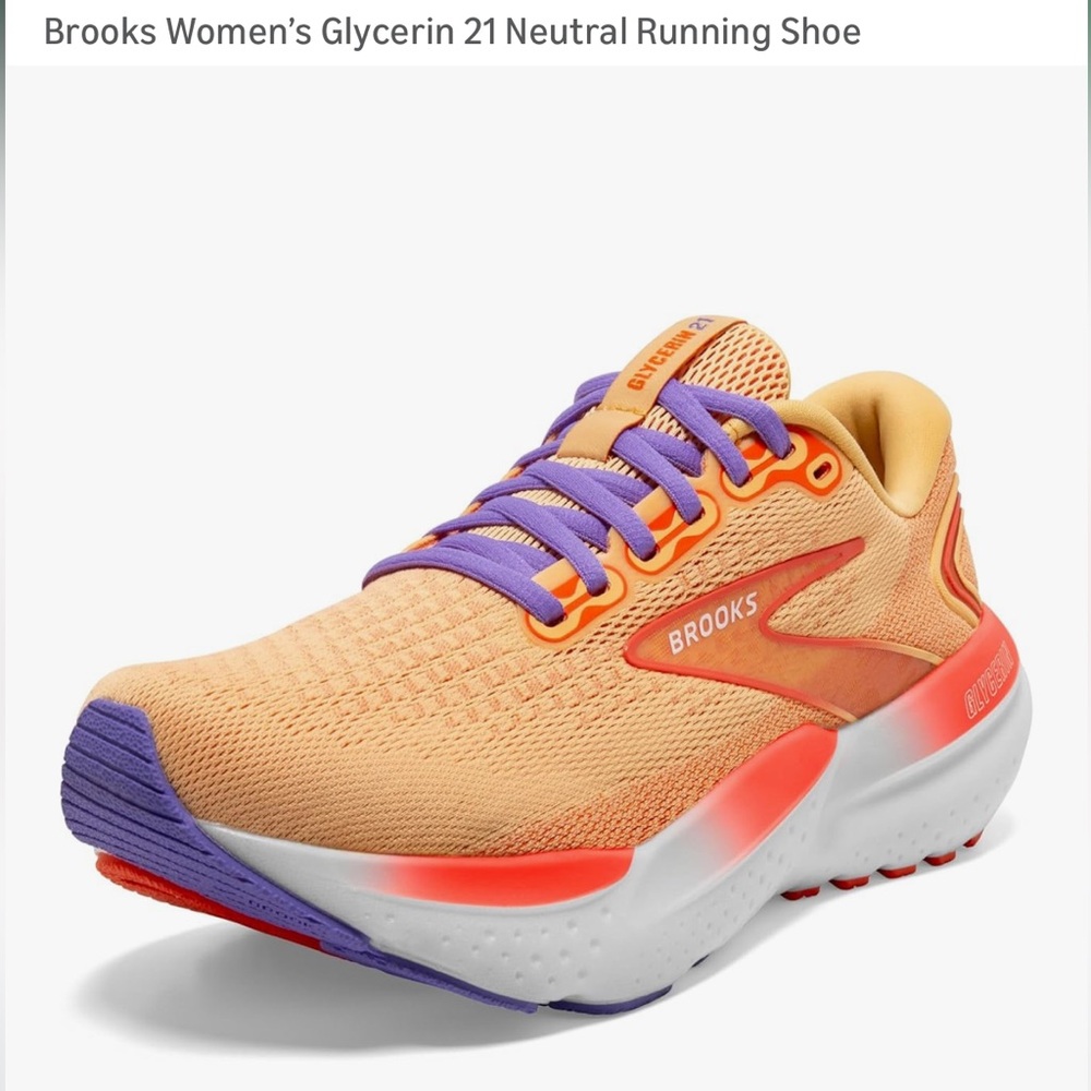 Brooks Women's Glycerin 21 Running Shoe - Orange and Purple SZ 10.5